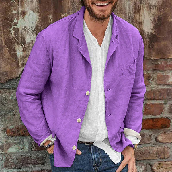 Men's linen blazer breathable summer jacket - versatile smart casual attire