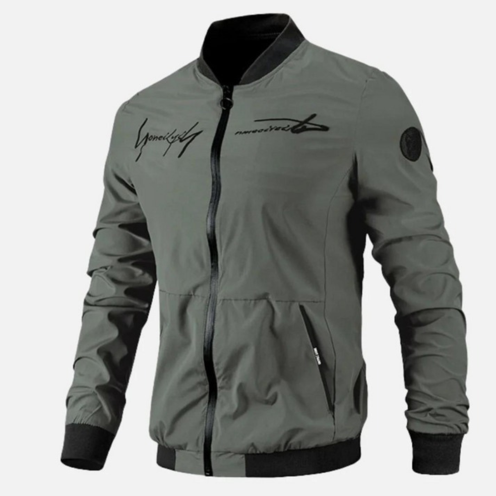 Men's lightweight bomber jacket - sleek zip-up outerwear for everyday wear