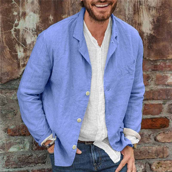 Men's linen blazer breathable summer jacket - versatile smart casual attire