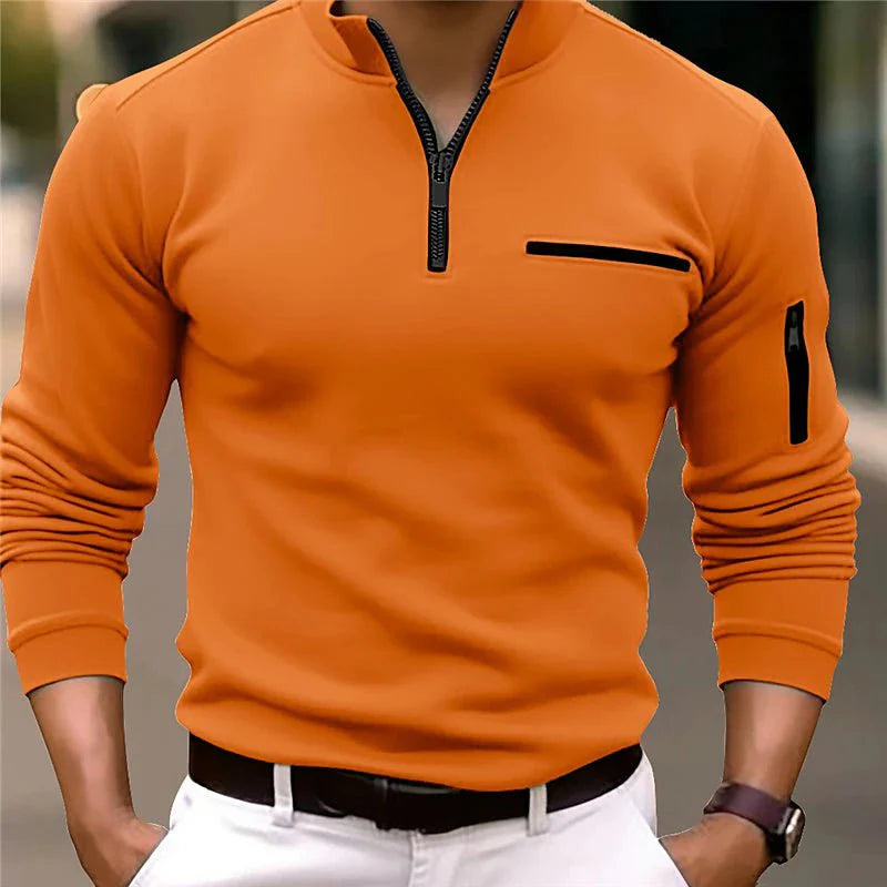 Men's half-zip pullover lightweight casual jumper - stylish everyday wear