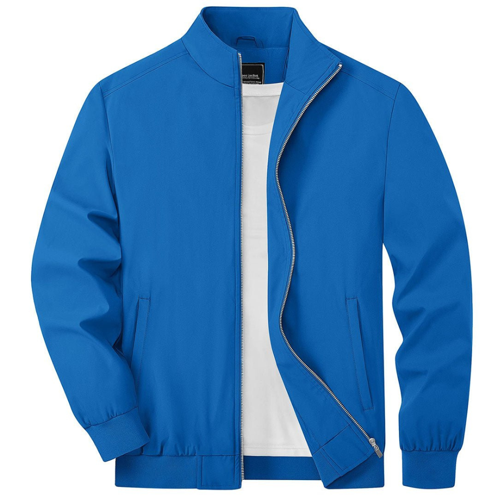 Men's bomber jacket lightweight outerwear - sleek zip-up casual attire
