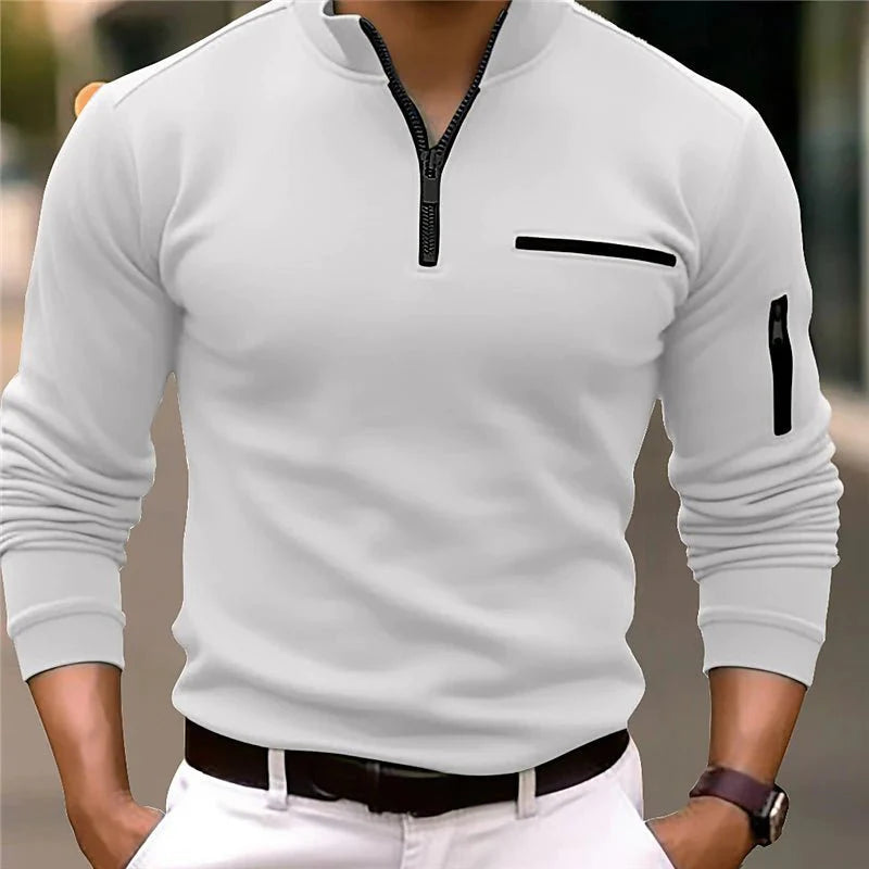 Men's half-zip pullover lightweight casual jumper - stylish everyday wear