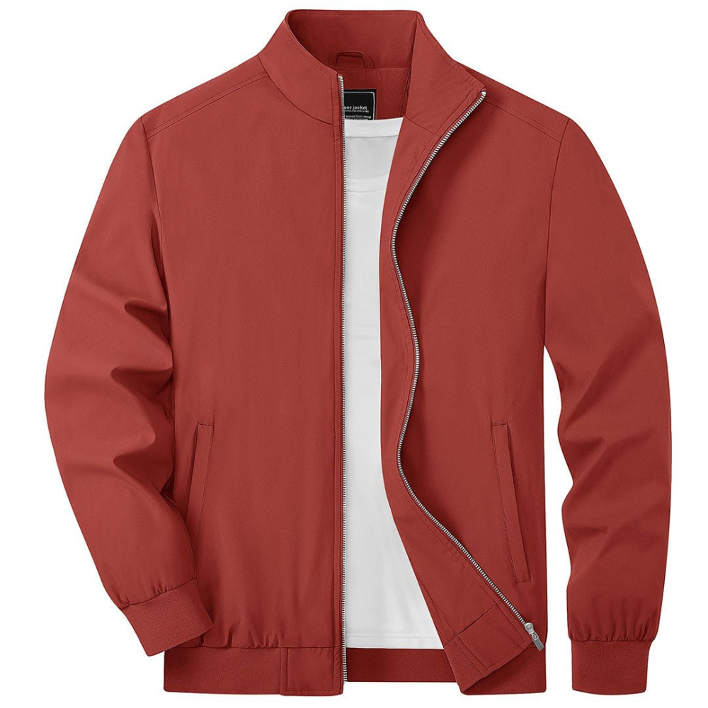 Men's bomber jacket lightweight outerwear - sleek zip-up casual attire