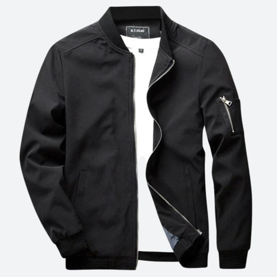 Men's lightweight bomber jacket casual everyday wear - trendy zip-up outerwear for versatile styling