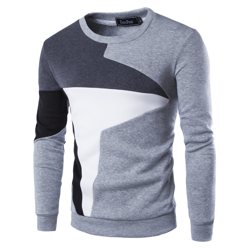 Men's casual pullover modern colour block design for everyday wear - versatile layering top in soft fabric