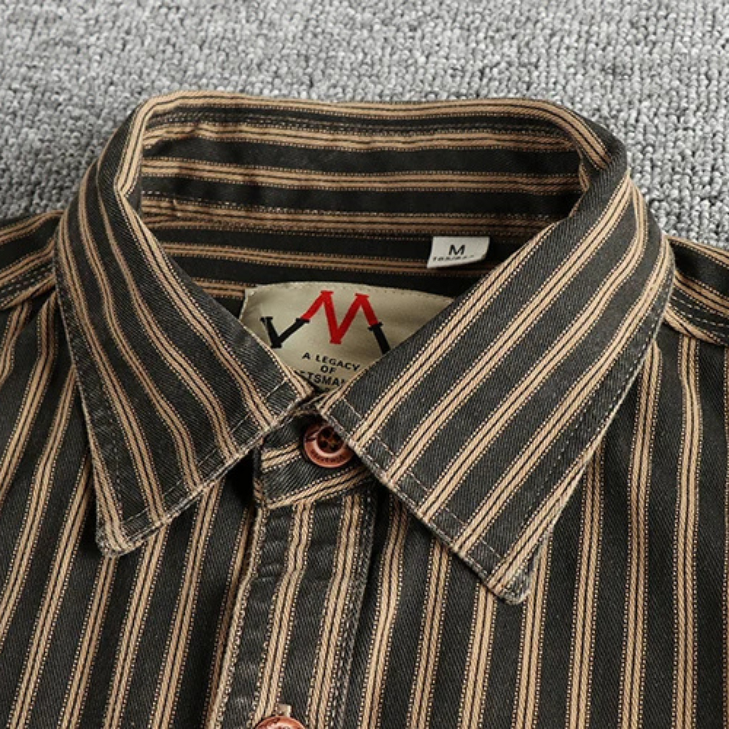 Men's casual shirt durable long sleeve striped design - versatile office and weekend wear