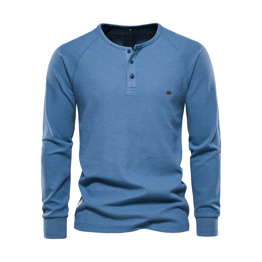 Men's henley t-shirt - soft fabric top for outings and everyday wear