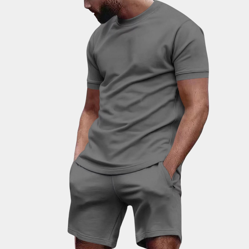 2-piece men's casual short set lightweight t-shirt and shorts - everyday relaxation outfit