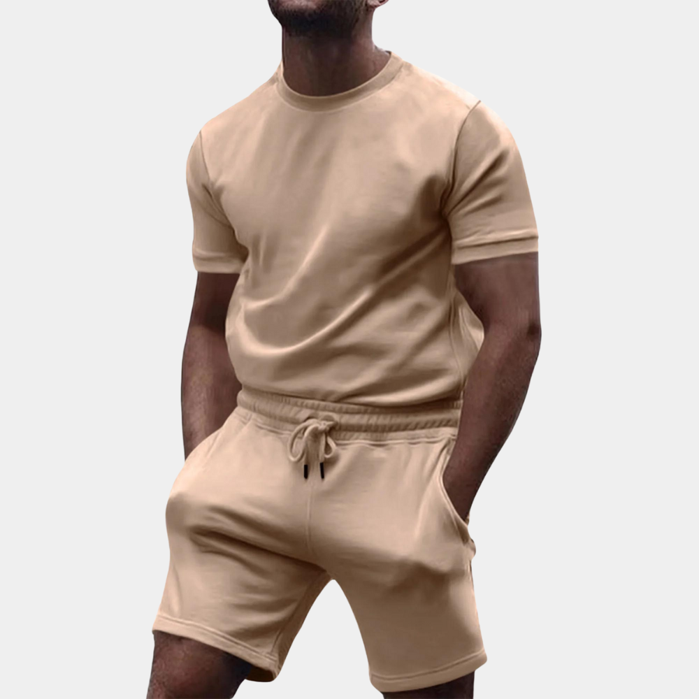 2-piece men's casual short set lightweight t-shirt and shorts - everyday relaxation outfit