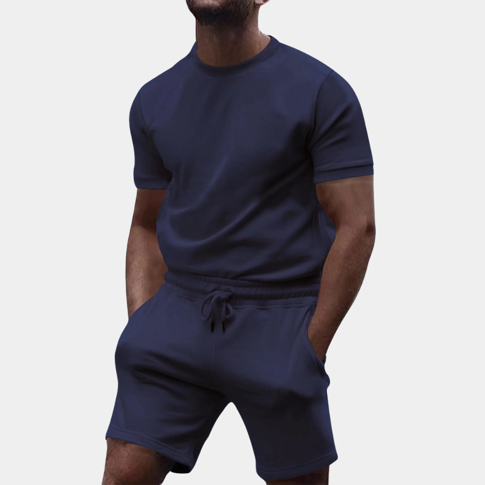 2-piece men's casual short set lightweight t-shirt and shorts - everyday relaxation outfit