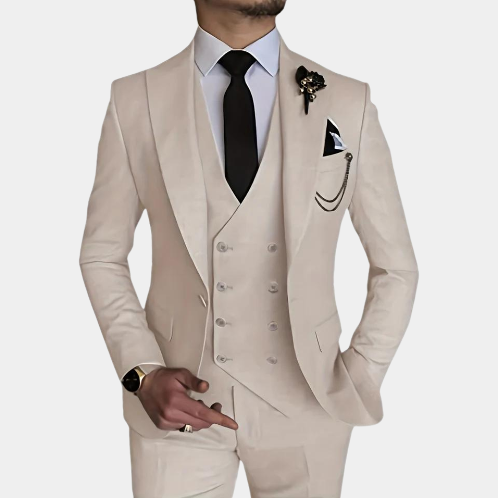 3-piece tailored suit - refined men's formal ensemble