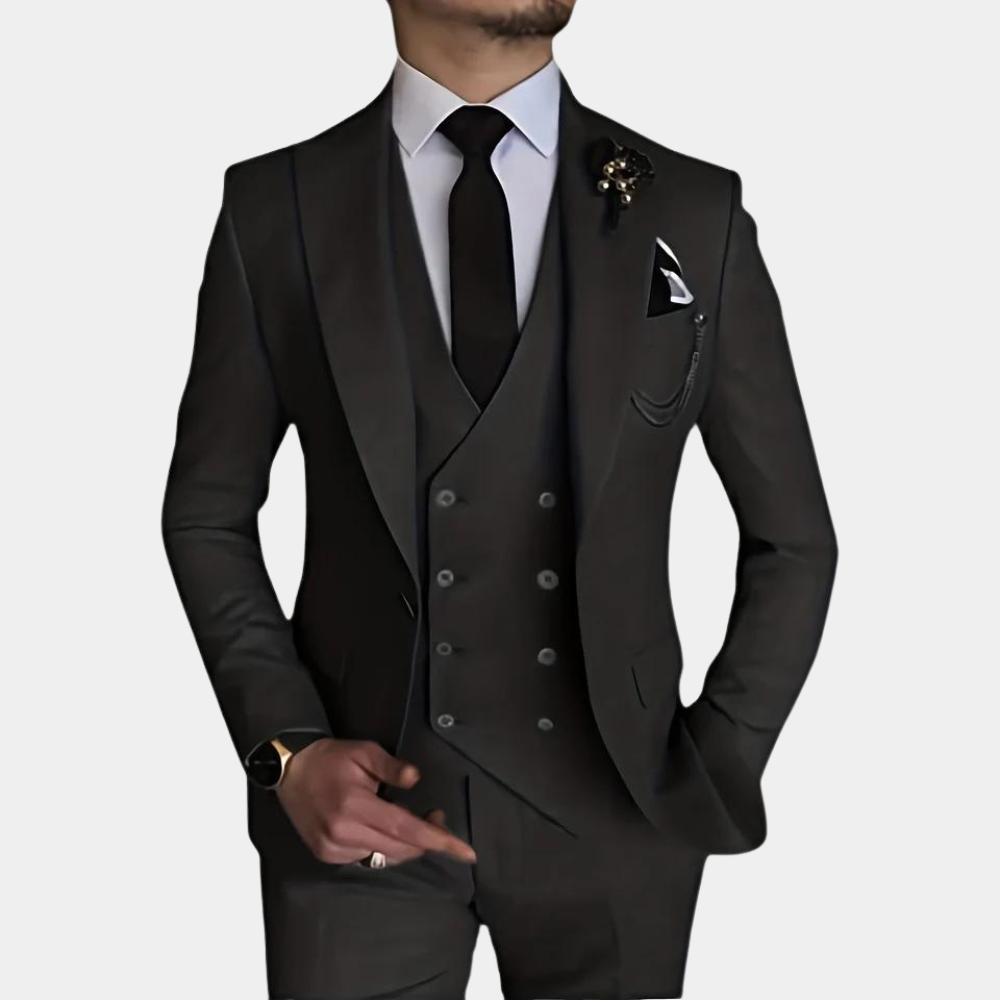 3-piece tailored suit - refined men's formal ensemble