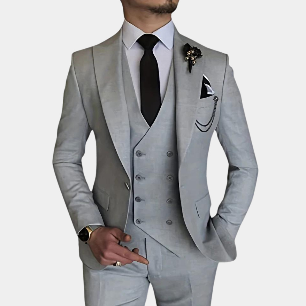 3-piece tailored suit - refined men's formal ensemble