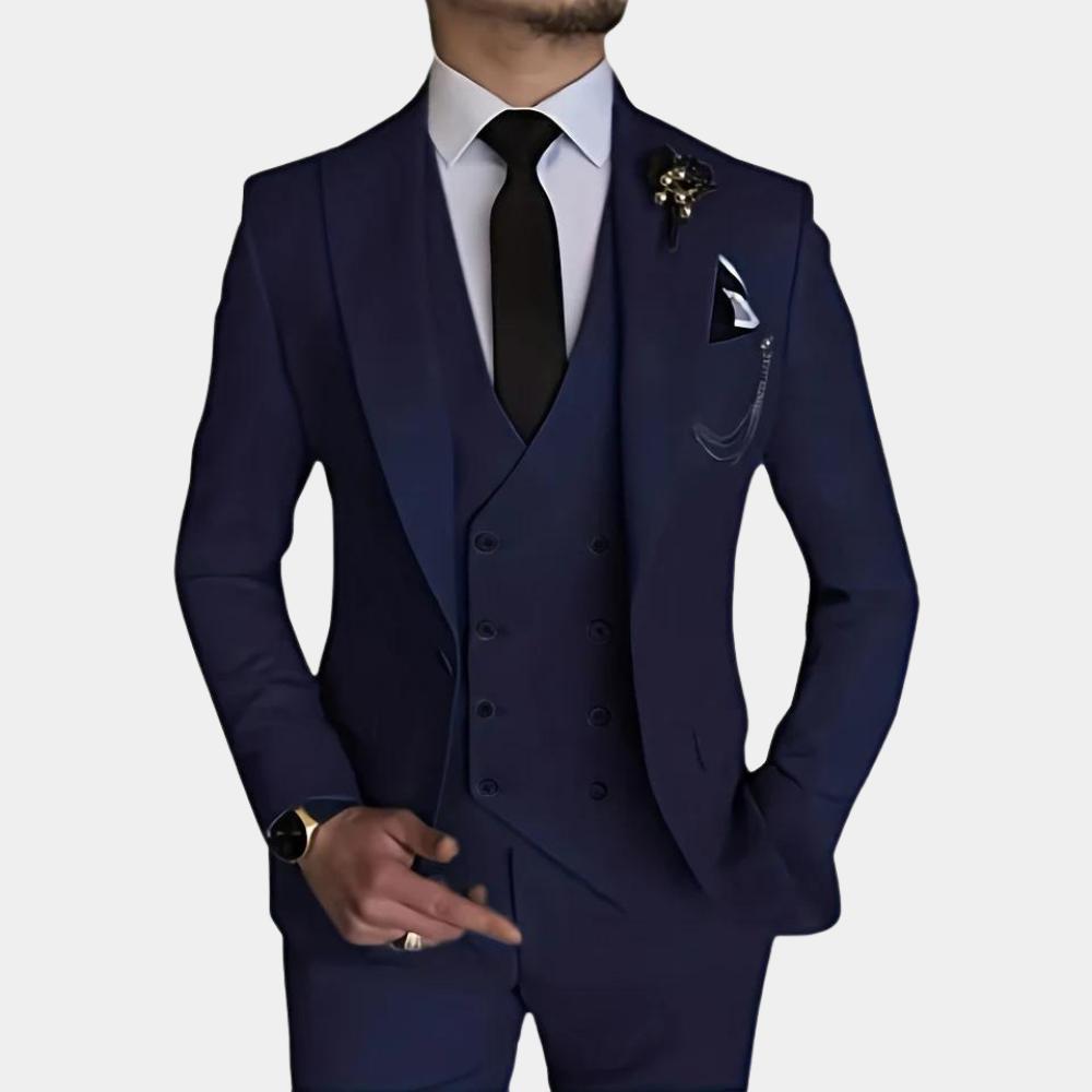 3-piece tailored suit - refined men's formal ensemble