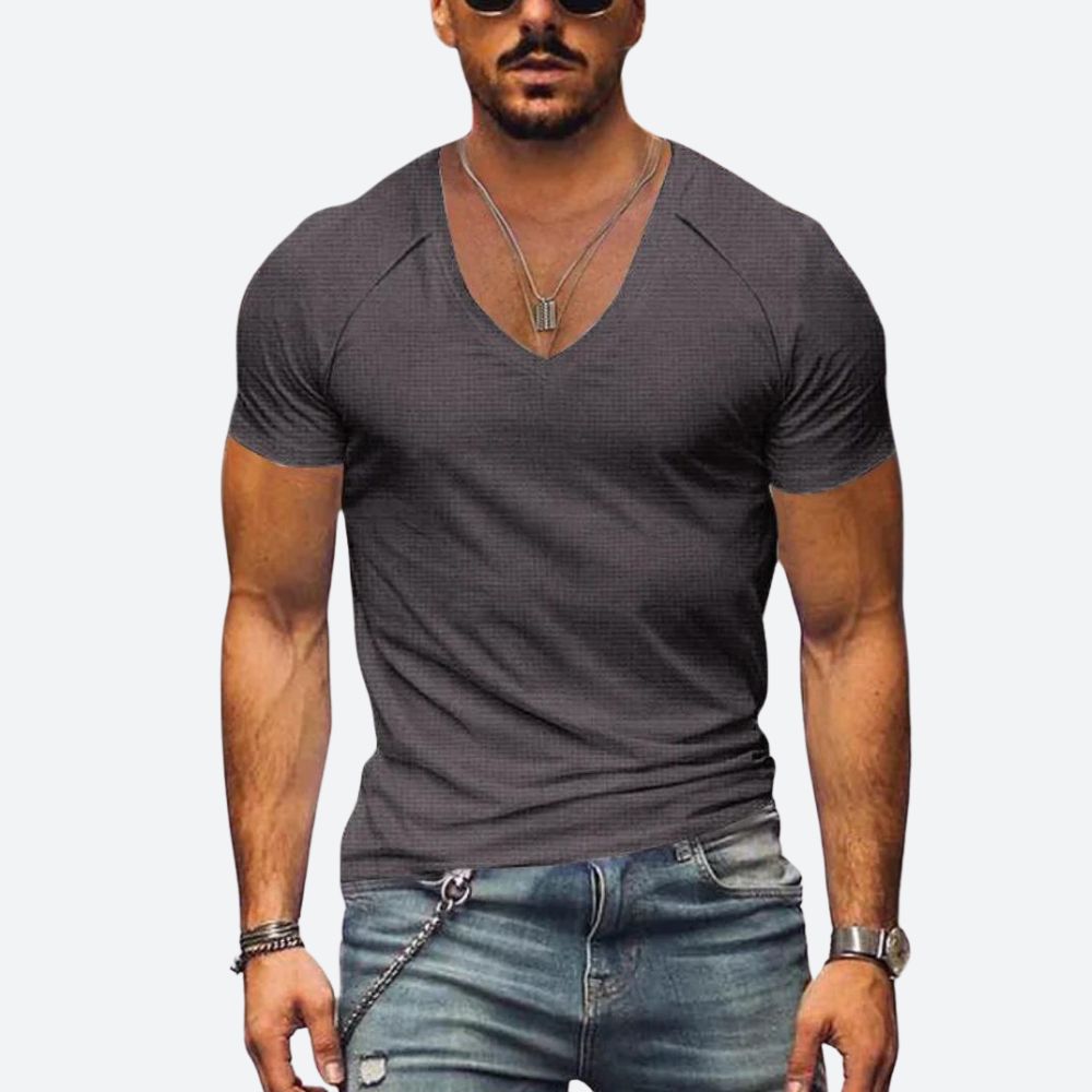 Men's v-neck t-shirt - lightweight summer top for everyday
