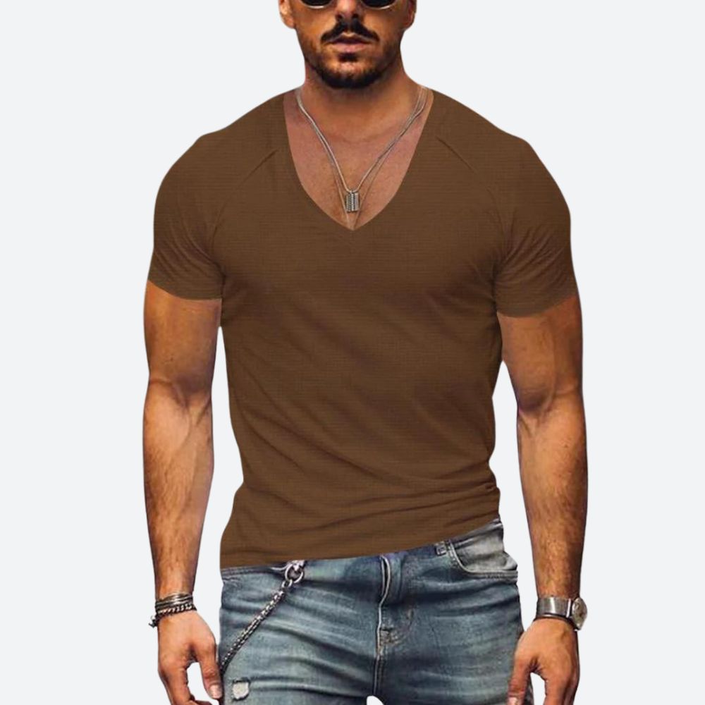 Men's v-neck t-shirt - lightweight summer top for everyday