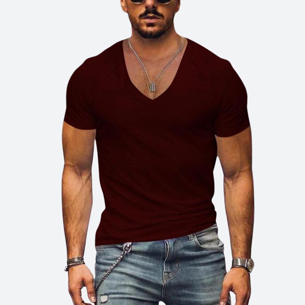 Men's v-neck t-shirt - lightweight summer top for everyday