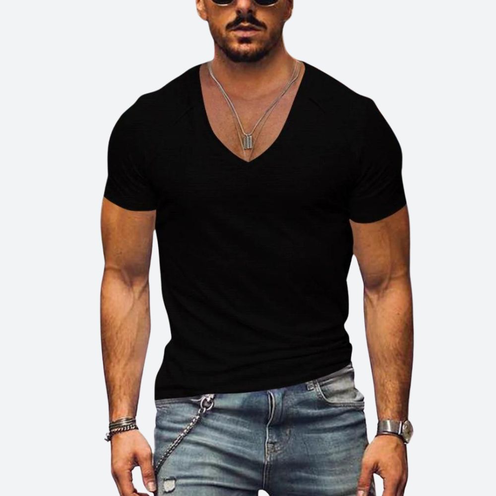 Men's v-neck t-shirt - lightweight summer top for everyday