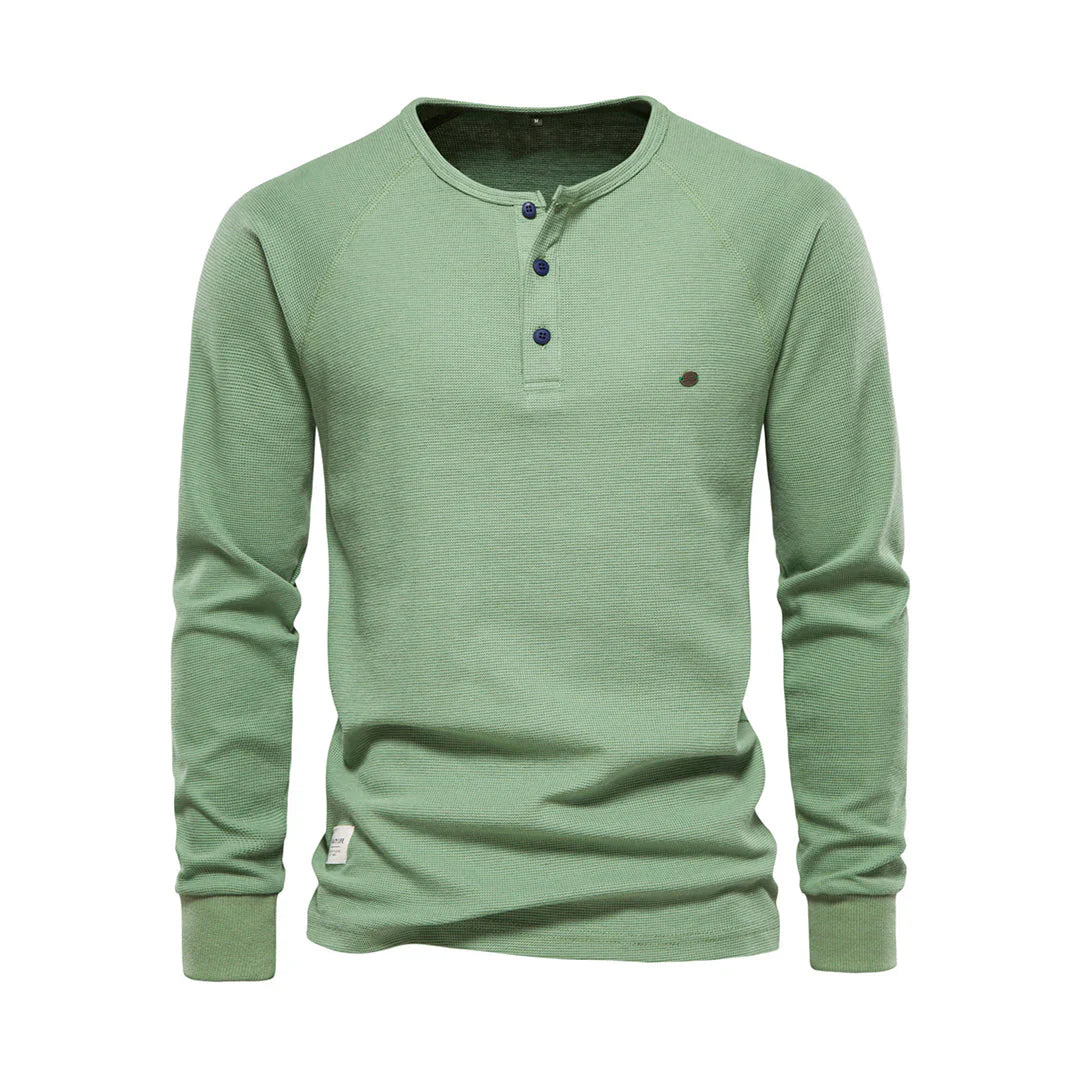 Men's henley t-shirt - soft fabric top for outings and everyday wear