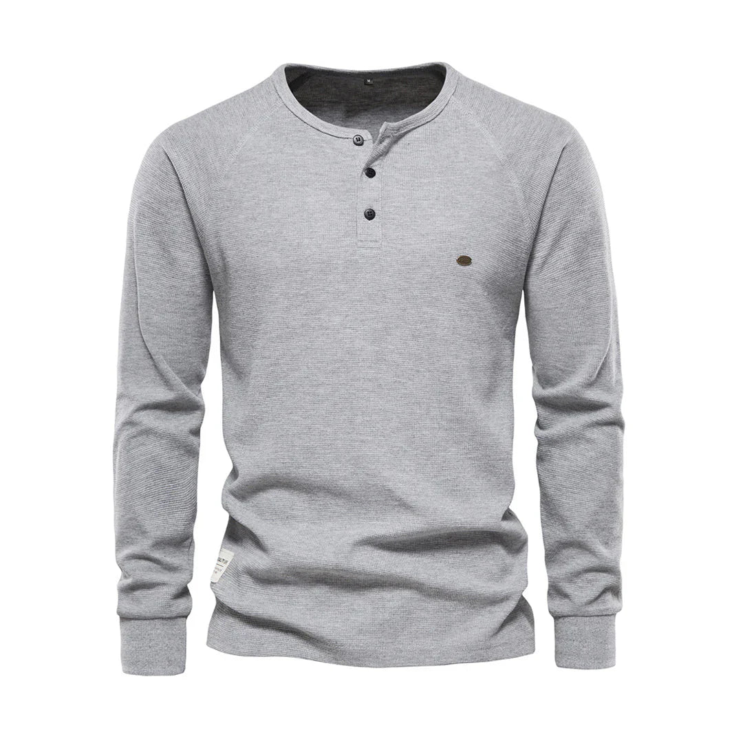 Men's henley t-shirt - soft fabric top for outings and everyday wear