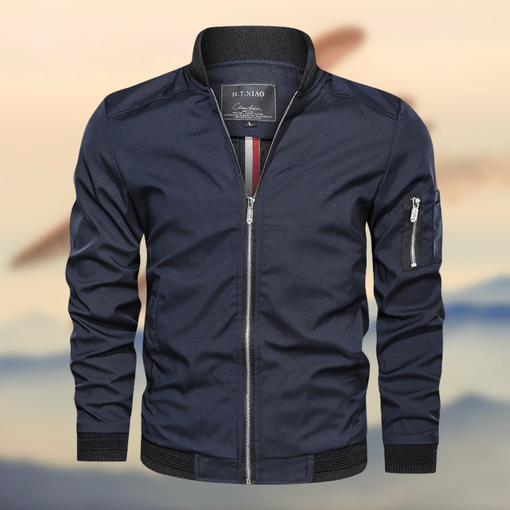 Men's stylish lightweight bomber jacket - versatile zip-up outerwear for everyday wear