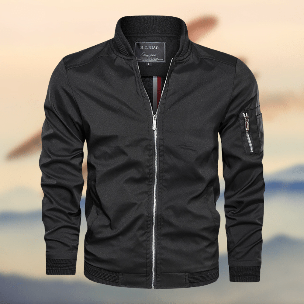 Men's stylish lightweight bomber jacket - versatile zip-up outerwear for everyday wear