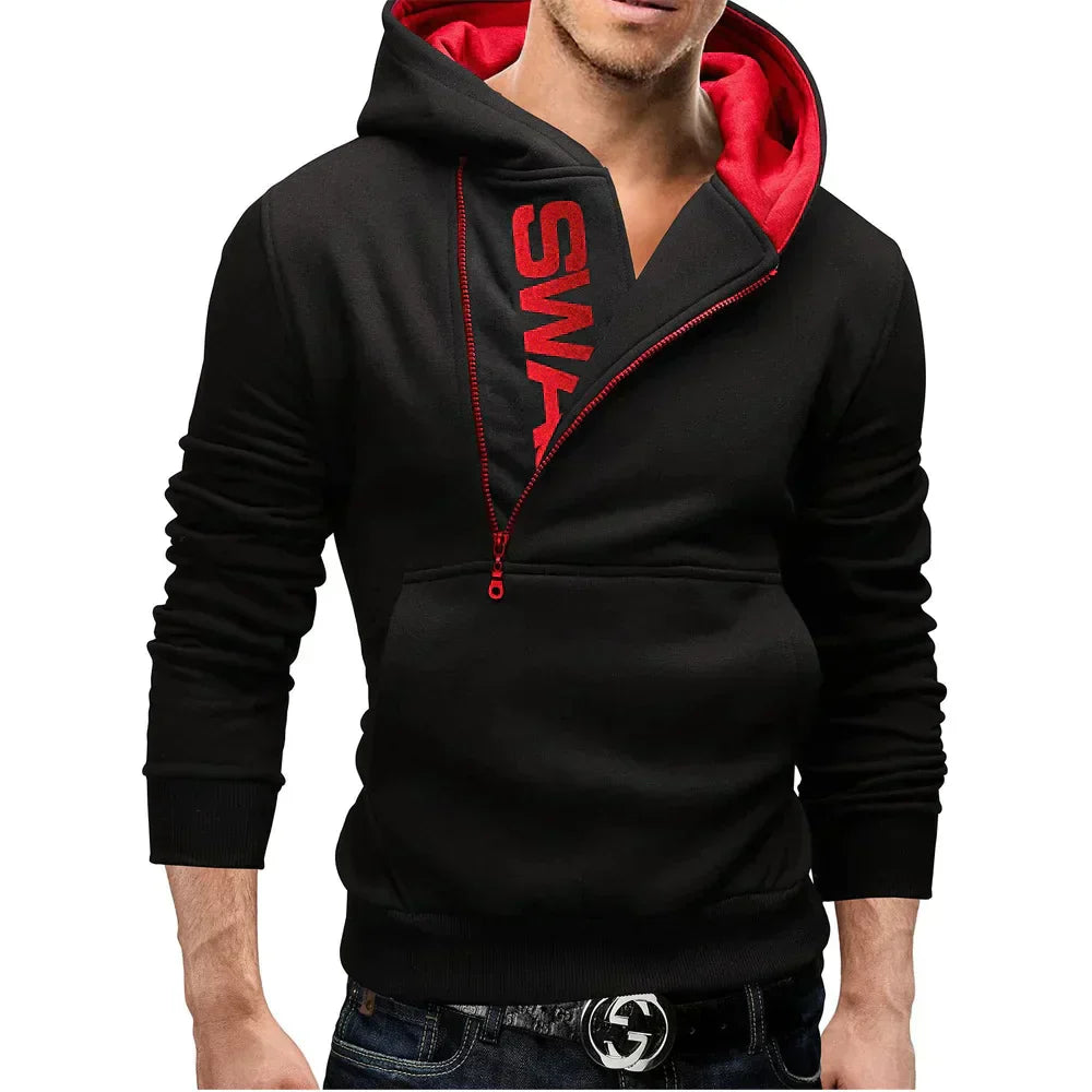 Men's zip-up hoodie - contemporary pullover with side zip for casual wear