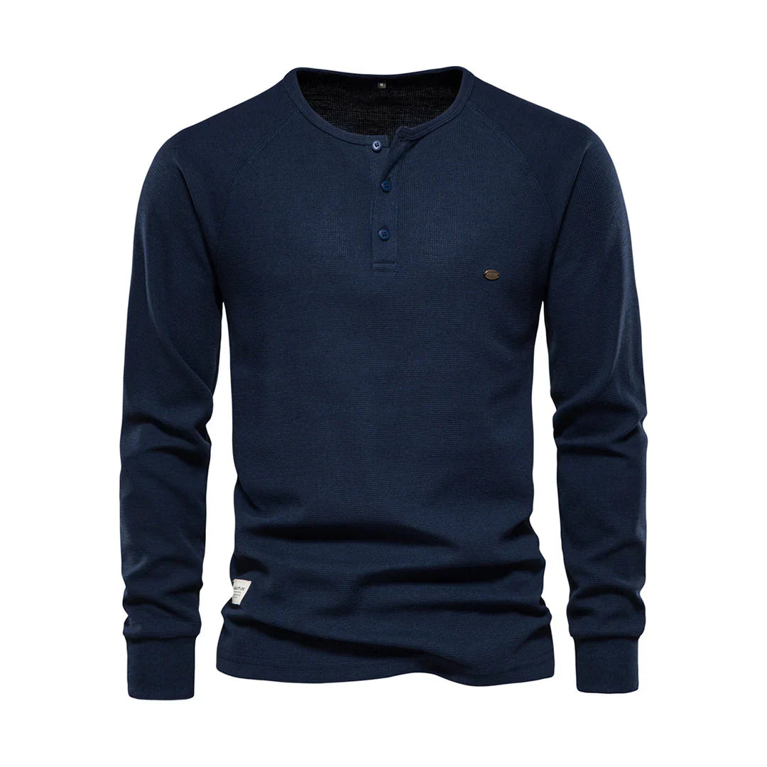 Men's henley t-shirt - soft fabric top for outings and everyday wear