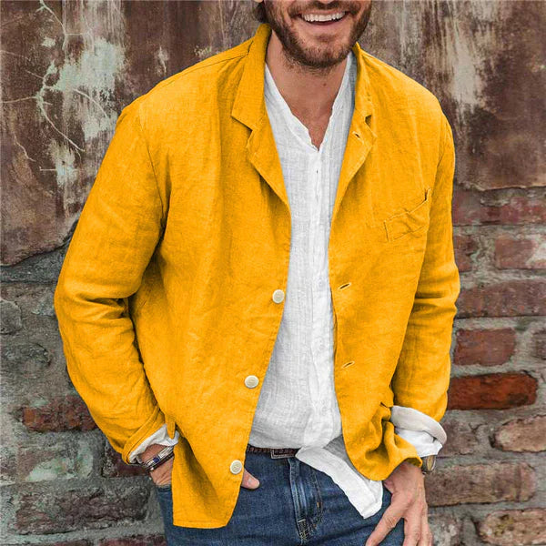 Men's linen blazer breathable summer jacket - versatile smart casual attire