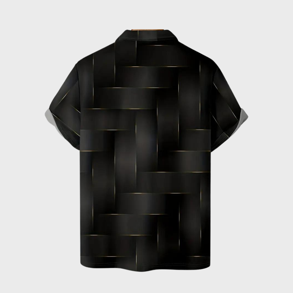 Men's polo shirt modern casual attire - unique pattern short sleeve top for relaxed days