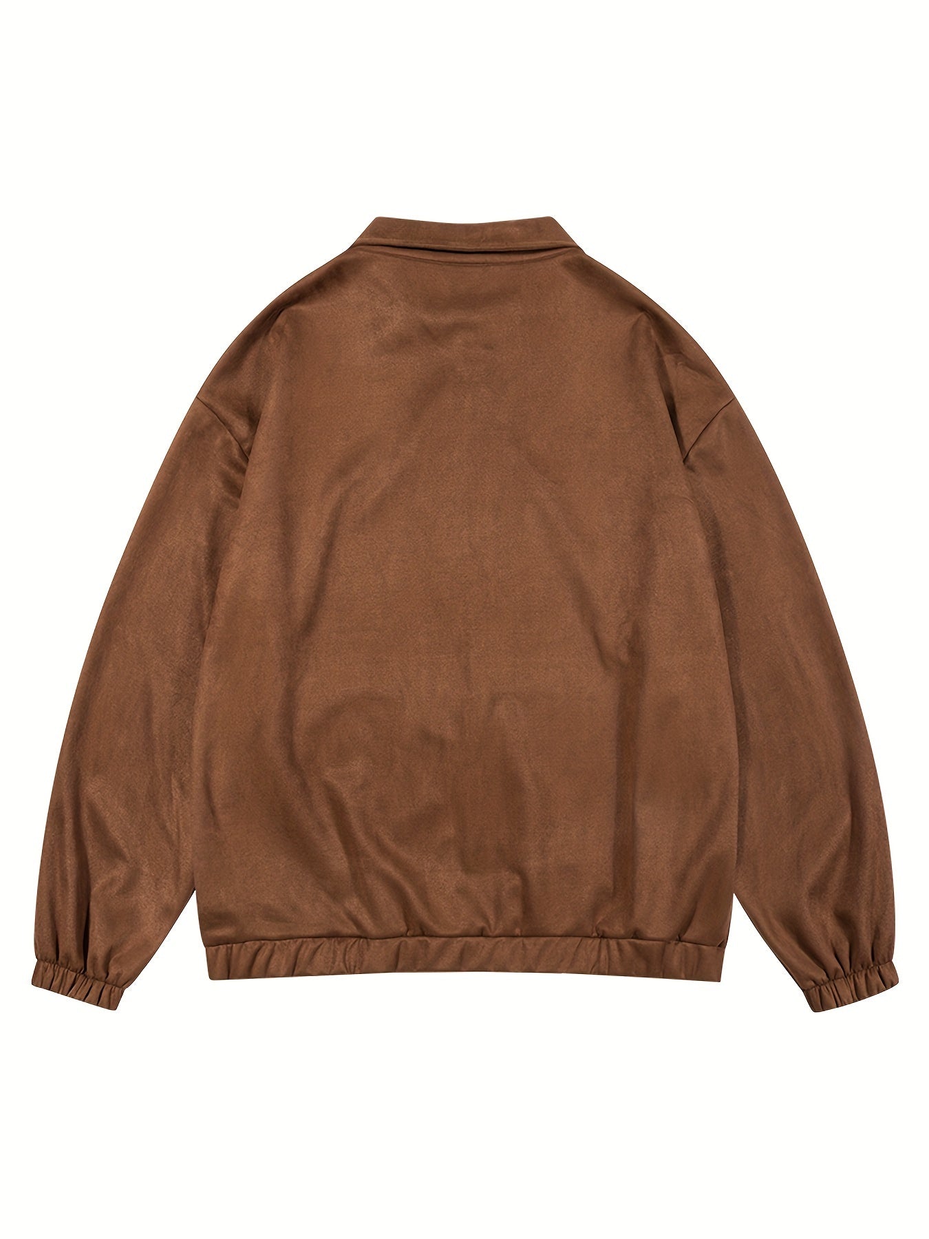 Men's zip-up jacket - sleek brown lightweight outerwear for everyday style