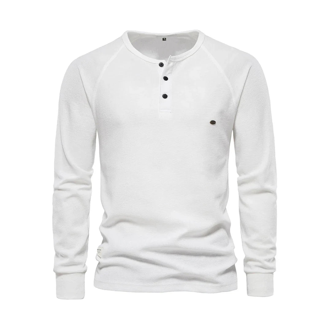 Men's henley t-shirt - soft fabric top for outings and everyday wear