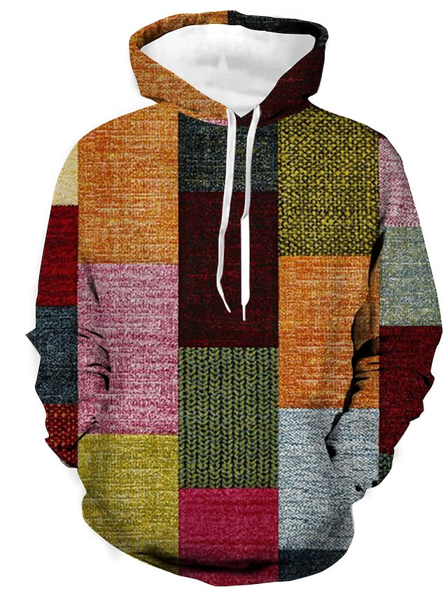 Men's patchwork design hoodie - stylish winter attire for everyday