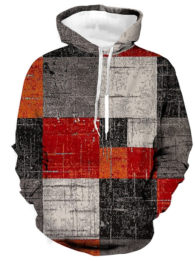 Men's patchwork design hoodie - stylish winter attire for everyday