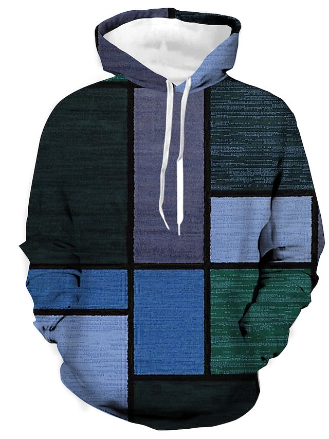 Men's patchwork design hoodie - stylish winter attire for everyday
