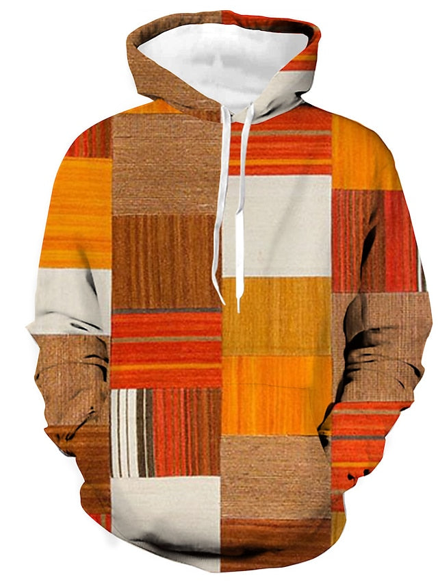 Men's patchwork design hoodie - stylish winter attire for everyday