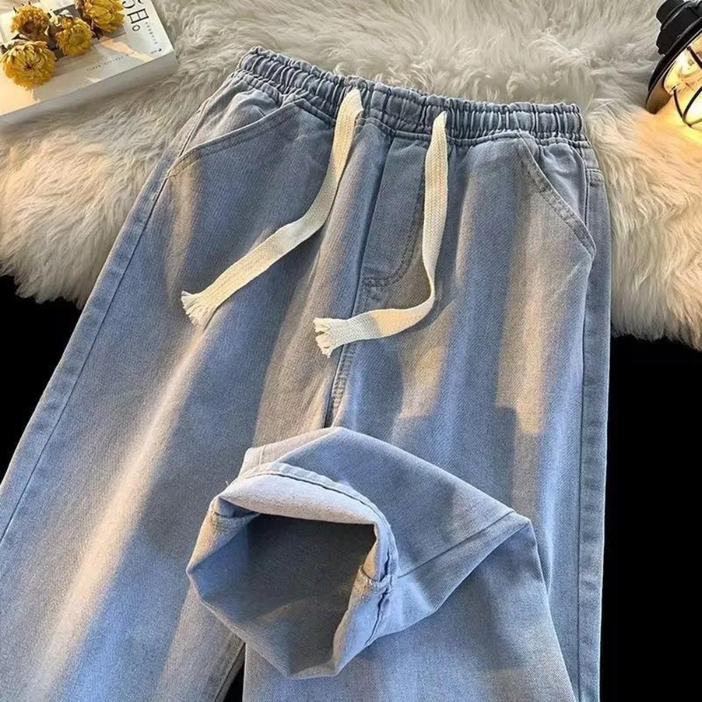 Men's casual trousers relaxed fit denim style - lightweight summer everyday wear