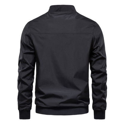 Men's sleek zip-up bomber jacket - versatile lightweight outerwear for all seasons