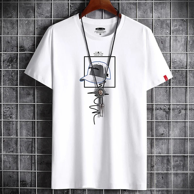 Men's casual t-shirt modern graphic print short sleeve - comfortable everyday tee for relaxed outings