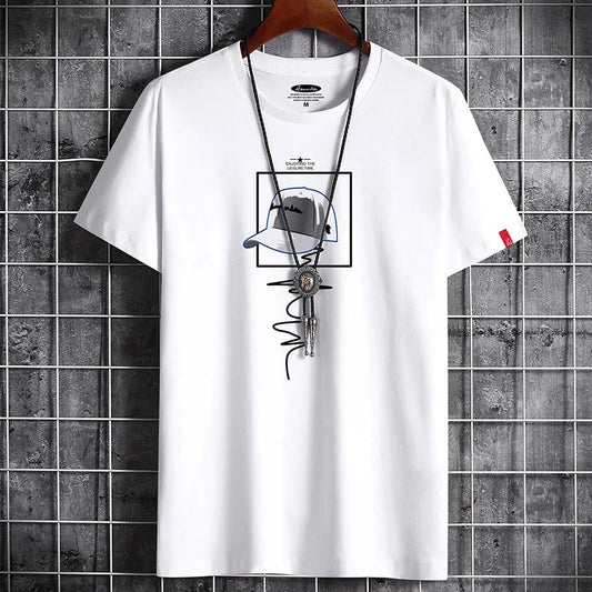 Men's casual t-shirt modern graphic print short sleeve - comfortable everyday tee for relaxed outings