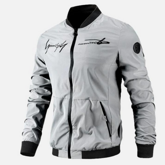 Men's lightweight bomber jacket - sleek zip-up outerwear for everyday wear