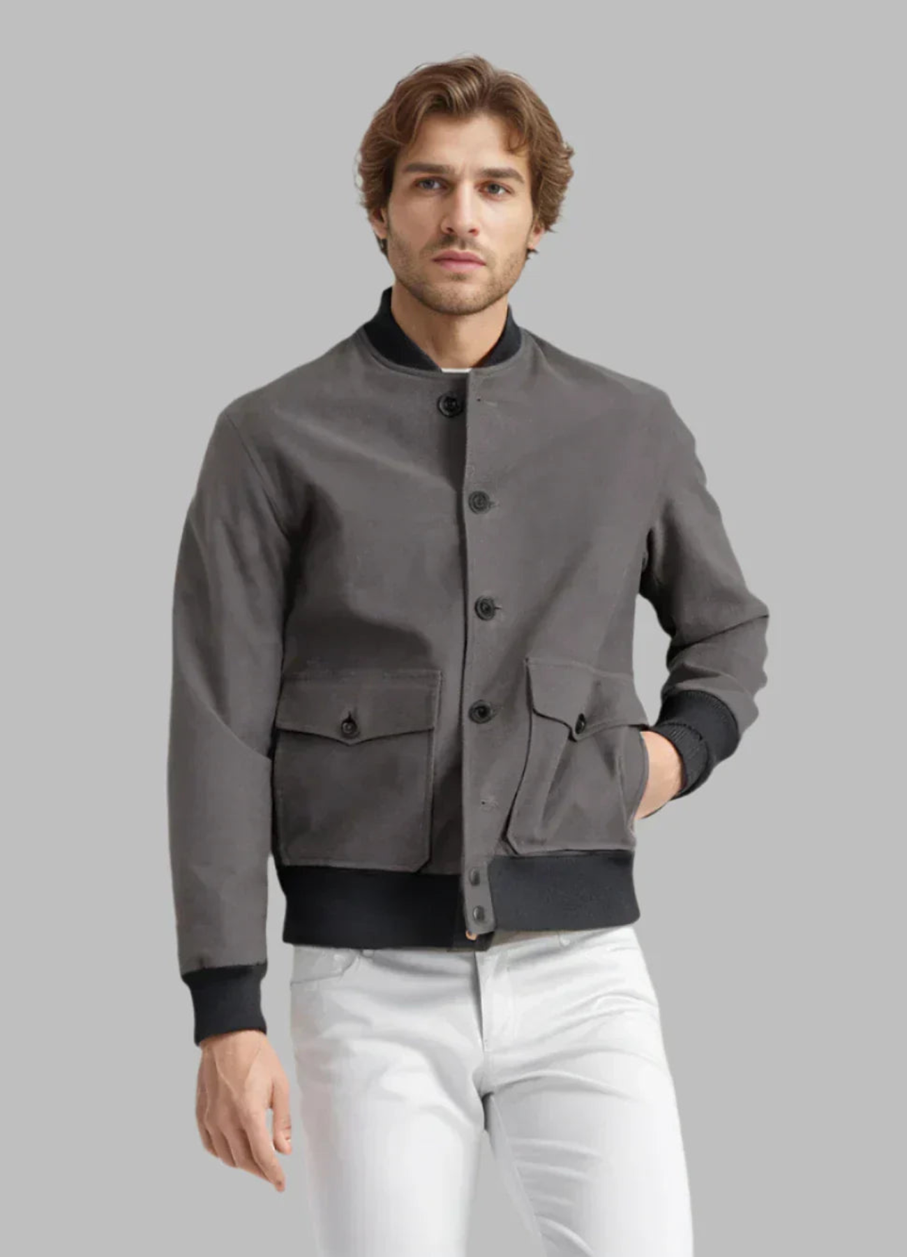 Men's stylish casual jacket - versatile lightweight outerwear with handy pockets