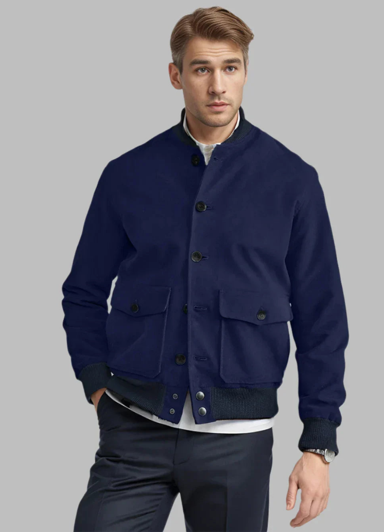 Men's stylish casual jacket - versatile lightweight outerwear with handy pockets