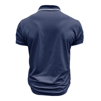 Men's polo shirt classic cotton short sleeve top - versatile everyday wear