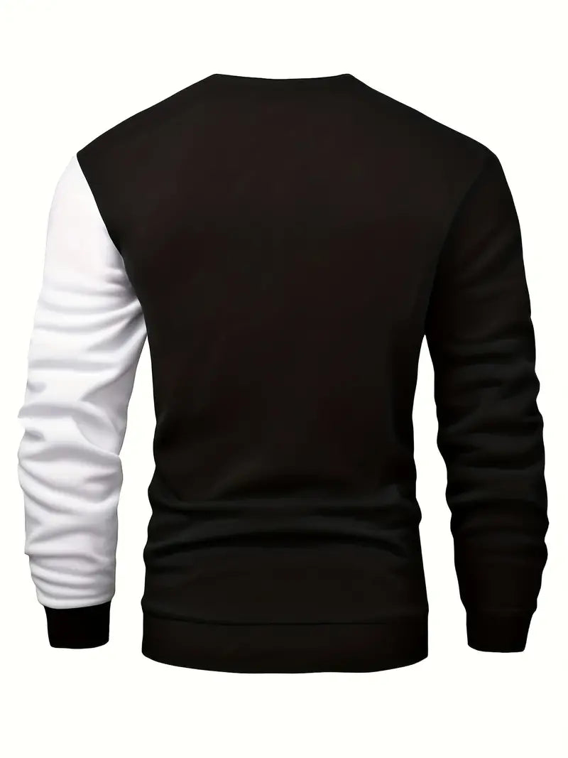 Men's casual pullover modern colour block design for everyday wear - versatile layering top in soft fabric