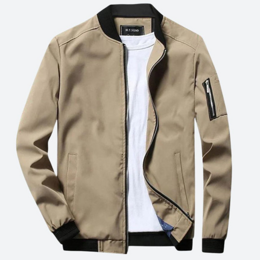 Men's lightweight bomber jacket casual everyday wear - trendy zip-up outerwear for versatile styling