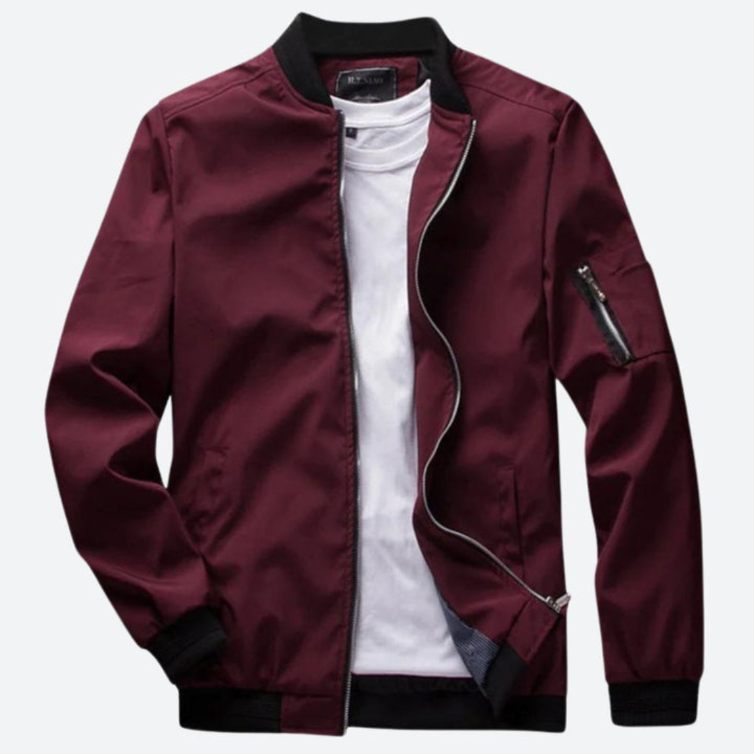 Men's lightweight bomber jacket casual everyday wear - trendy zip-up outerwear for versatile styling