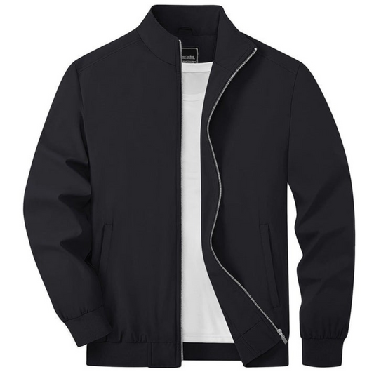 Men's bomber jacket lightweight outerwear - sleek zip-up casual attire