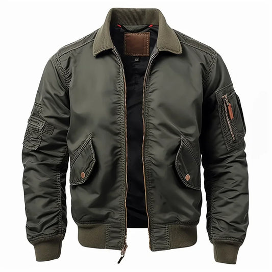Men's green bomber jacket - versatile lightweight outerwear for casual style