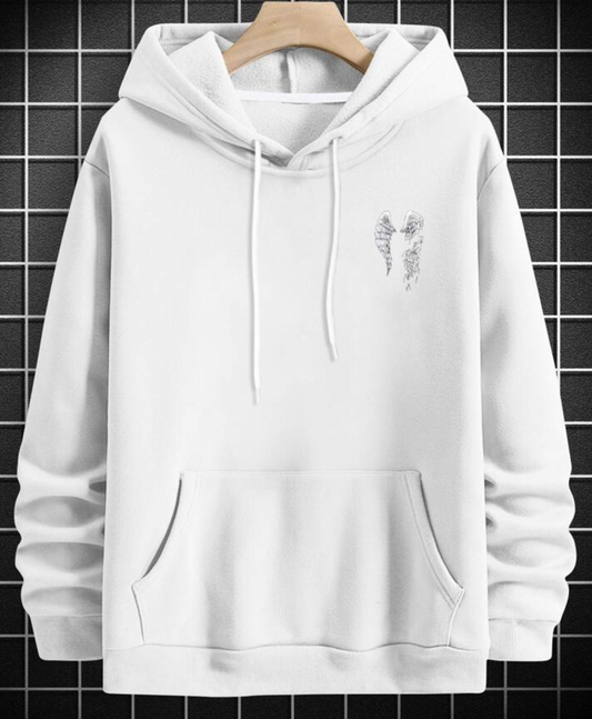 Men's casual hoodie with artistic wing design - unique stylish wear for everyday use